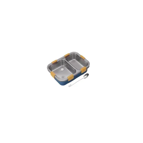 Image of Darkpyro 2Compartment Stainless Steel Lunch Box with Spoon (750ml)
