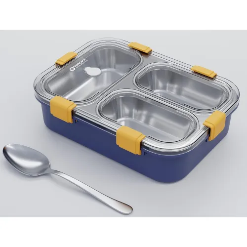 Image of Darkpyro 3 Compartment Stainless Steel Lunch Box 750ML