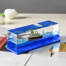 eumqestoer Acrylic Car Interior Dashboard Decoration, Titanic Wave Cruise Ship