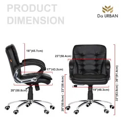 Da URBAN Milford Mid Back Revolving Leatherette Ergonomic Office Chair