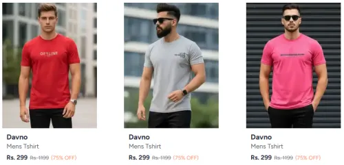 Image of Davno Men T-Shirts Starting @ ₹299