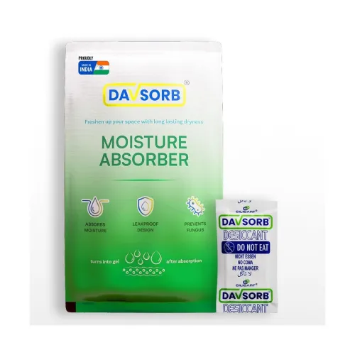 Image of DAVSORB Moisture Absorber-Prevent Fungus, Dampness & Musty Odour - (Approx 5 gm x 40 Packets), White Color