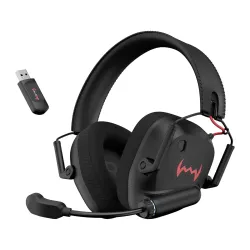 daWg HeadBug G60 Lightweight Wireless Gaming Headphones, 20ms Ultra Low Latency (2.4GHz), Bluetooth v5.4, 40mm Neodymium Drivers, Crystal Clear Mic, Soft Leatherlite Headband, for PS5, PS4,....