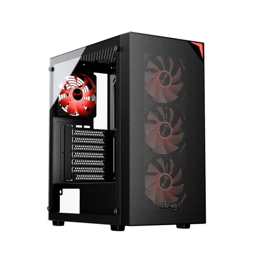 Image of daWg X' Series 440 Mid-Tower Gaming Cabinet /Case, Pre-Installed 4 Center Glow ARGB Fans , Support AIO Upto 360mm, ATX, 