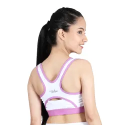 DChica Essentials Girls Racerback High Support Sports Bra (Pack of 1) Solid Colors, Non Padding & Nipple Coverage Wire-Free Activewear for Girls, Criss-Cross Back Sport Bras for Cardio, Zumba and Yoga