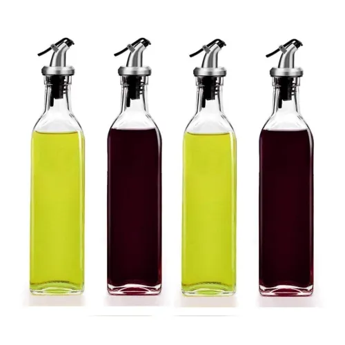 Image of DCloud Hub Glass Oil Dispenser Bottle 550ml – Leak-Proof Stainless Steel