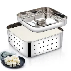 DDecora Stainless Steel Square Paneer Maker Mould Press, 600ml