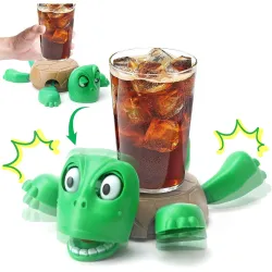DDN_R_ Turtle Coaster with Funny Expression | Turtle Cup Holder for Cups/Mugs/Wine/Coffee/Waterbottle for Desk Decor, Kitchen, Office Gift for Men/Women/Kids (1, Green) || No Sound ||
