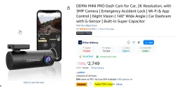 DDPAI MINI PRO Dash Cam for Car 2K Resolution, with 3MP Camera