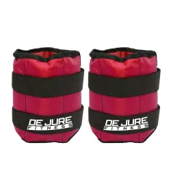 DE JURE FITNESS Ankle & Wrist Weight Set, Adjustable Strap, 2KG Pair (2Kg x 2 = 4kg) (E) Red