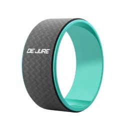 De Jure Fitness Yoga Wheel | Ideal for Stretching, Backbends, Exercise, Deep Tissue Massage & Back Pain Relief | Dharma Yoga Prop Wheel with Ultimate Comfort (Black)