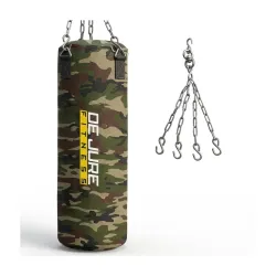 De Jure Fitness Heavy Duty 2 Ft Punching Bag with Rust-Proof Stainless Steel Hanging Chain | Durable Polyester Fabric | 