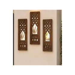 DE KRAFTSMAN wall panels for living room CARVED JHAROKHA style 3 wall decor handcarved antique wall hanging showpieces