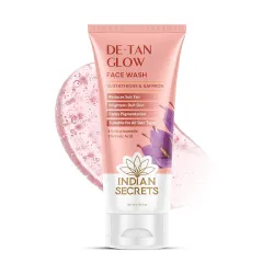 De-Tan Glow Face Wash For Brightening & Glowing Skin | Tan Removal | Kojic Acid, Glutathione, Niacinamide, Saffron, Turm