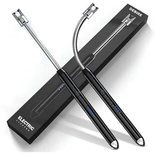 Image of DEBIRE Electric Gas Lighter | Rechargeable USB Kitchen Lighter with 360° Rotating Flexible Steel Neck | 