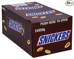 DECADENT Snickers Chocolate Bar 50g Pack of 24