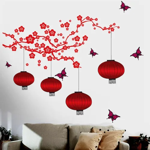 Image of Decals Design 'Chinese Lamps in Double Sheet' Wall Sticker