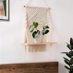 Decazone Macrame Indoor Wall Decor Wood 