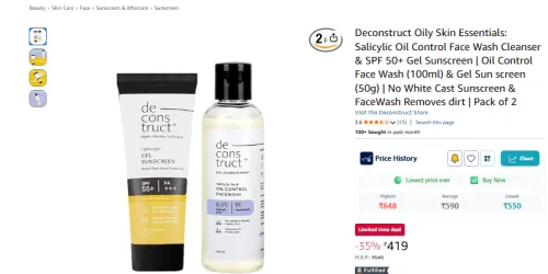 Image of Deconstruct Oily Skin Face Wash 100ml & Sunscreen Po2