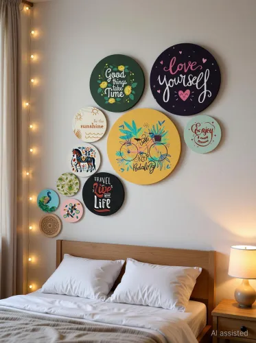 Image of Decor Smart Travel Quote Wooden Wall Art | Inspirational Frames for Living Room