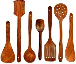 DECORASIA 7Pcs Wooden Kitchen Spoon 