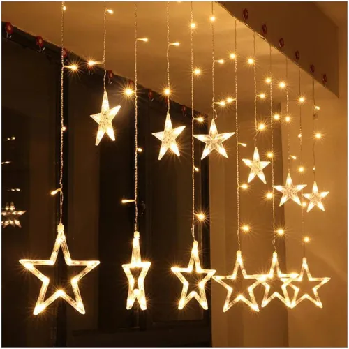 Image of Decorative Star Curtain LED Lights 2.5 mtr