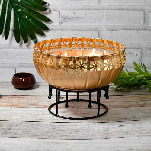 Image of Decorative Urli Bowl for Home Decor with Stand