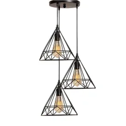 DecorcityModern Geometric Black Pendant Light for Living Room