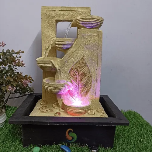 Image of DECORION™ Golden Decorative Table Top Water Fountain