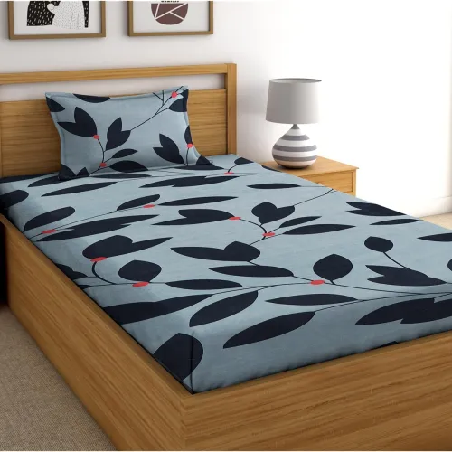 Image of DECORUM Glace Cotton All Around Elastic Fitted Single Bedsheet (