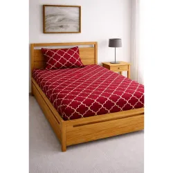 DECORUM Glace Cotton Single Bedsheet with 1 Pillow Cover 