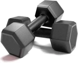 Dee Fit 10kg PVC Hex Dumbbell Set (5kg x 2)