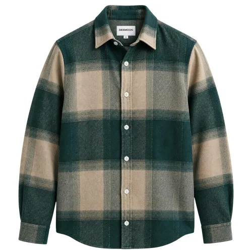 Image of DEEMOON Men's Premium Cotton Blend Printed Checkered Shirt