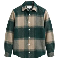 DEEMOON Mens Premium Cotton Blend Printed Checkered Shirt