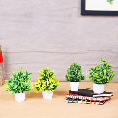 Image of Dekorly Set of 4 Mini Potted Artificial Plants