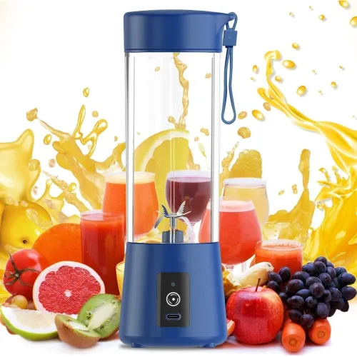 Image of Delamu Portable Juicer Mixer Blender for Juices, Smoothies, Cold Coffee, Rechargeable 6 Blades Bottle Juicer Smoothie Ma