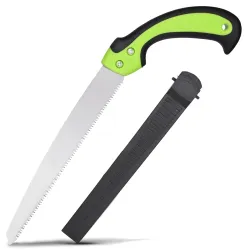 Deli DL580924 240mm Hand Saw 7 TPI Saw-Teeth with 3 Sided Grinding & Antislip Coated Handle 65Mn Heavy Duty Steel Blades