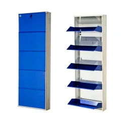 DELITE KOM 24 Inch Wide, 5 Shelf Metal Shoe Rack 
