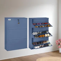 DELITE KOM 29\ Wide, 6 Shelf Metal Shoe Rack Wall Mounted for Home