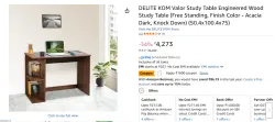 DELITE KOM Valor Acacia Study Table 