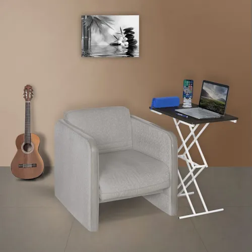 Image of DELITE KOM Sky Engineered Wood Study Table Finish Color - Flowery Wenge_Ivory, DIY(Do-It-Yourself)