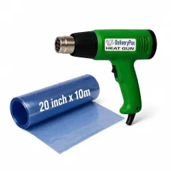 Delivery Pax 2000W Heat Gun Machine and PVC Shrink 20inch x 10m Dual Temperature WITH 3 MONTHS WARRANTY | Hot Gun Machine for Packing| Heat Gun for Shrink Wrapping| Hot Air Gun for Paint Rem...