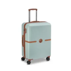 DELSEY PARIS Juliette 65.5 cms Medium Check-in ABS/Polycarbonate Hard Sided 8 Wheels Spinner Suitcase/Trolley Bag for Travel with TSA Lock- Sage Green