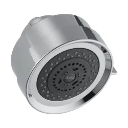 Delta Faucet 4.4 inches (113 mm) Round 3 Setting Touch-Clean Showerhead for Bathroom I Overhead Shower Head with Full Body, Massaging, Soft Drench Sprays I Chrome RP48590