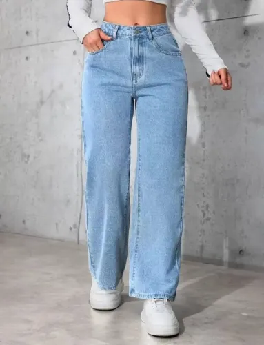 Image of DENIM FIT  Women Regular Mid Rise Light Blue Jeans