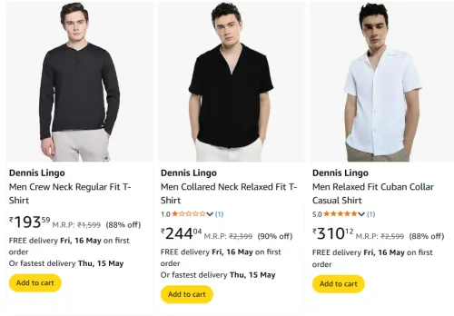 Image of Dennis Lingo Men Fashion Shirt & T-shirt Minimum 88% Discount