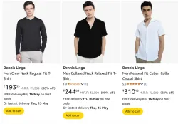 Dennis Lingo Men Fashion Shirt & T-shirt Minimum 88% Discount
