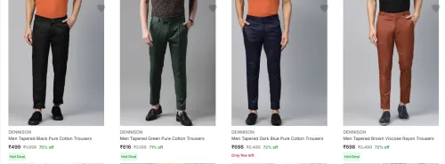 Image of Dennison Men's Trousers upto 75% Discount