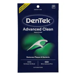DenTek Triple Clean Floss Pick Removes Plaque & Food and Fights Bad Breath 
