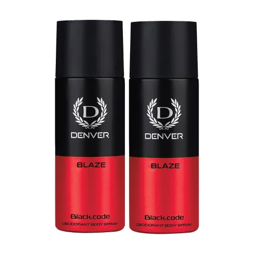 Image of Denver Black code Blaze Deodorant For Men - 150 ML Each Pack of 2